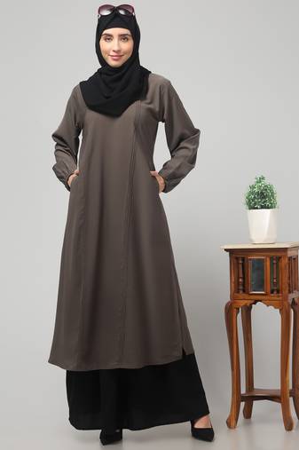  Womens abaya Dress with Elasticated Sleeves    Side pocket