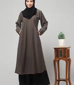  Womens abaya Dress with Elasticated Sleeves    Side pocket