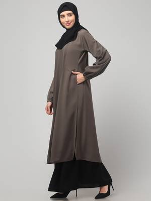  Womens abaya Dress with Elasticated Sleeves    Side pocket 3
