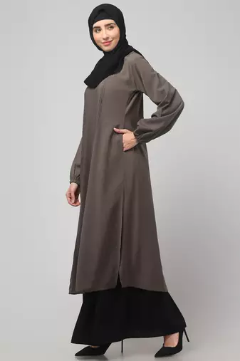  Womens abaya Dress with Elasticated Sleeves    Side pocket