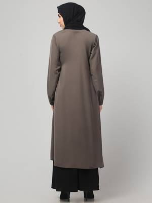  Womens abaya Dress with Elasticated Sleeves    Side pocket 4