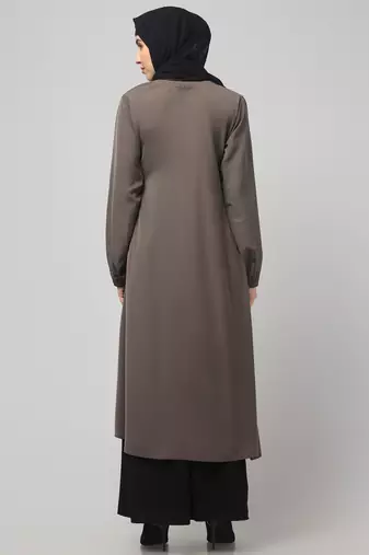  Womens abaya Dress with Elasticated Sleeves    Side pocket