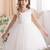 White solid net fit & flare party dress for girls