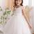 White solid net fit & flare party dress for girls