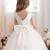 White solid net fit & flare party dress for girls