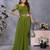 Olive georgette solid saree with embroidery work blouse piece