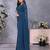 Blue georgette solid saree with embroidery work blouse piece