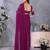 Purple georgette solid saree with embroidery work blouse piece