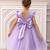 Purple solid net fit & flare party dress for girls