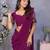 Purple georgette solid saree with embroidery work blouse piece