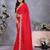 Red fandy chiffon resham embroiderd saree with matching blouse piece