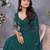 Teal georgette solid saree with embroidery work blouse piece