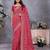 Pink vichitra silk foil print coding work saree with matching blouse piece