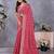 Pink vichitra silk foil print coding work saree with matching blouse piece