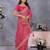 Pink vichitra silk foil print coding work saree with matching blouse piece