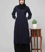 Women abaya Dress Double color Sided pocket