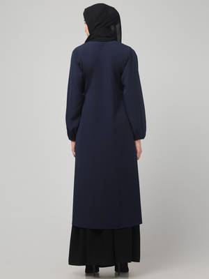 Women abaya Dress Double color Sided pocket 2
