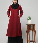Women abaya Burqa Dress Double color Sided pocket