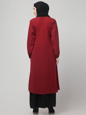 Women abaya Burqa Dress Double color Sided pocket 2