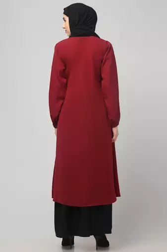 Women abaya Burqa Dress Double color Sided pocket