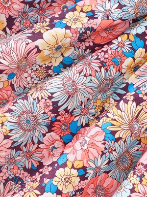 Multicolor printed crepe fit & flare dress with shrug for girls 5