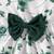 Green & white floral printed crepe fit & flare dress with shrug for girls