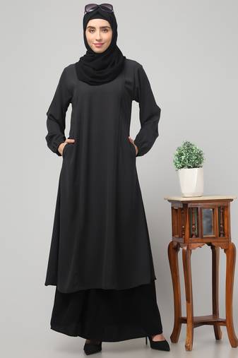 Women & girls abaya Burqa Dress Double color Sided pocket