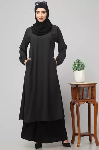 Women & girls abaya Burqa Dress Double color Sided pocket