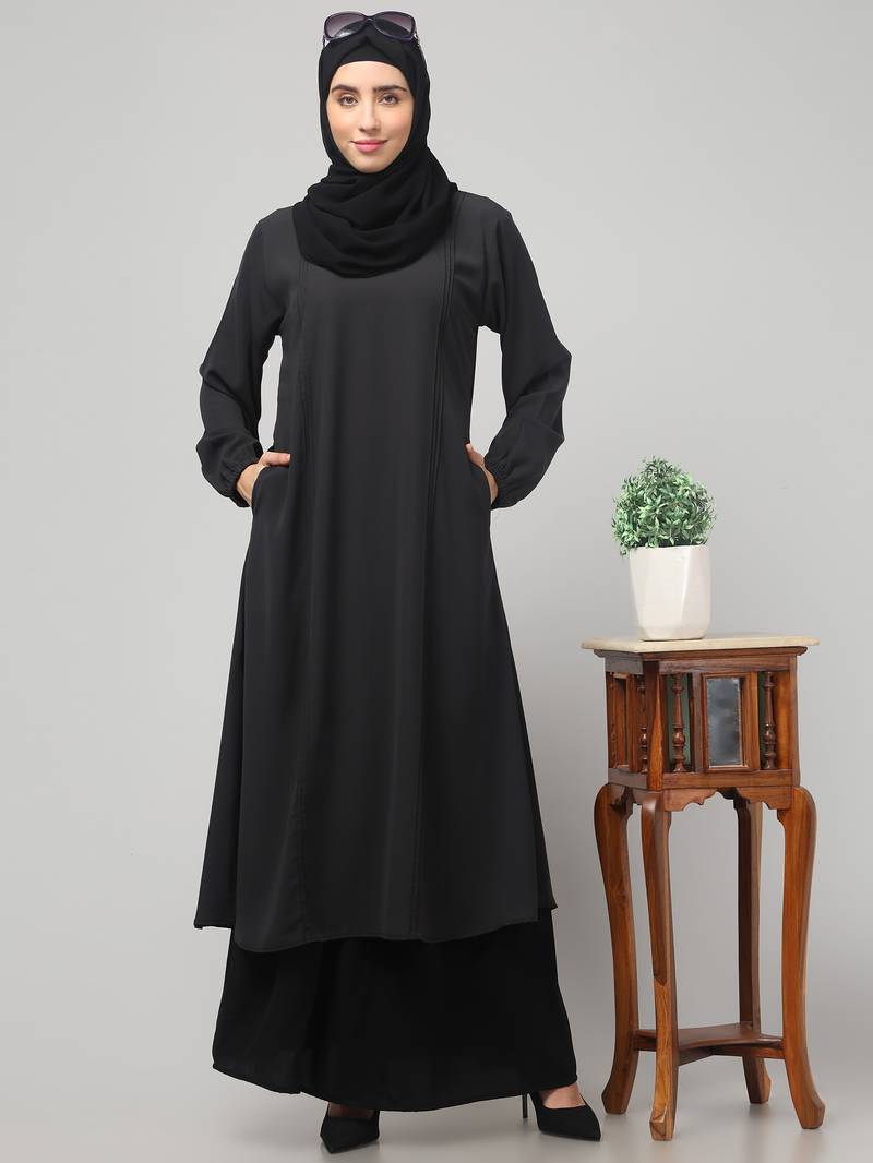 Women & girls abaya Burqa Dress Double color Sided pocket