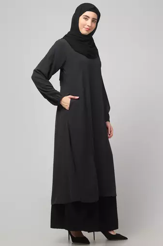 Women & girls abaya Burqa Dress Double color Sided pocket
