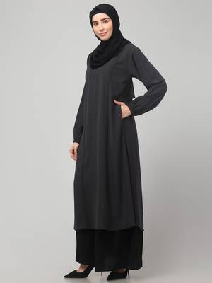 Women & girls abaya Burqa Dress Double color Sided pocket 4