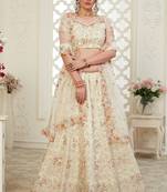 Soft premium Net Lehenga Off white  Color With Embroidery Work, Stone work