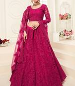 Soft premium Net Lehenga Pink Color With Embroidery Work, Stone work