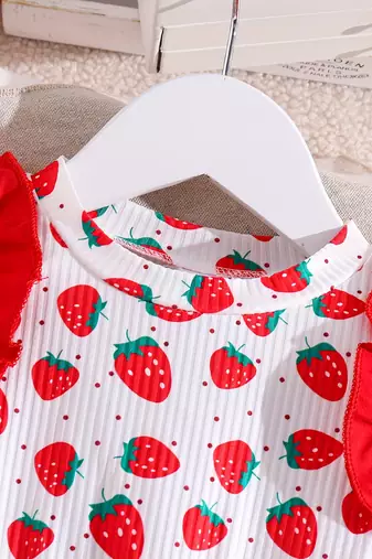 Red floral printed net fit & flare party dress for girls