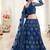Soft premium Net Lehenga Blue Color With Embroidery Work, Stone work
