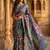 Roman Silk With ajarakh And Real Mirror Work Saree With Blouse Set For Women's