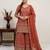 red embroidered sharara set