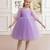 Purple pearl embellished net fit & flare party dress for girls