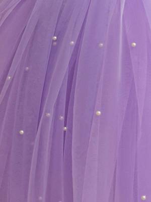 Purple pearl embellished net fit & flare party dress for girls 5