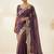 Embroidered Soft Space Silk Purple Color Saree With Blouse Set For Women's