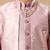 Boys onion pink cotton silk floral vine embroidered sherwani trouser set with jacket & necklace