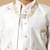 Boys white cotton silk floral vine embroidered sherwani trouser set with jacket & necklace
