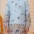 Boys light blue rayon sequined elephant floral border kurta pyjama set