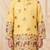 Boys yellow rayon sequined elephant floral border kurta pyjama set