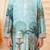 Boys sea green rayon royal garden scenic print kurta pyjama set with zigzag embroidery