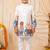 Boys off white rayon sequined elephant floral border kurta pyjama set