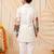 Boys off white rayon sequined elephant floral border kurta pyjama set