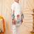 Boys off white rayon sequined elephant floral border kurta pyjama set