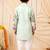 Boys light green rayon sequined heritage cow floral border kurta pyjama set