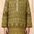 Boys olive green premium rayon heritage bandhani motif print kurta pyjama set